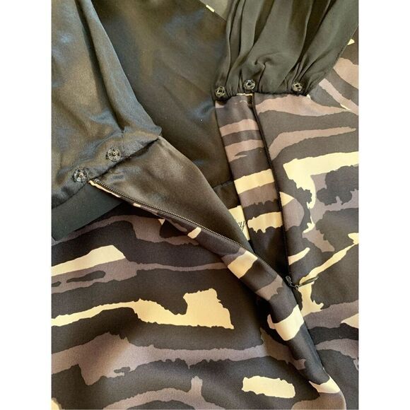 Temperly London Circa 2006 Runway Silk Cocktail Dress Black Multi Size 10 - Picture 8 of 12